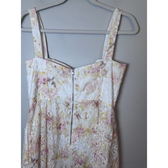 Bardot Women's Lilah Corset Midi Dress Floral Eyelet Sz L NWT $189 - Picture 5 of 14